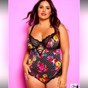 Betsey Johnson Bodysuit - Polka Dot Floral